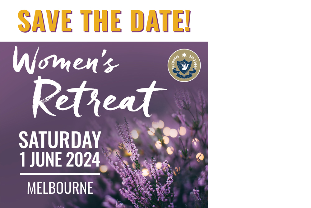 Women’s Retreat on Saturday 1 June 2024, Melbourne.