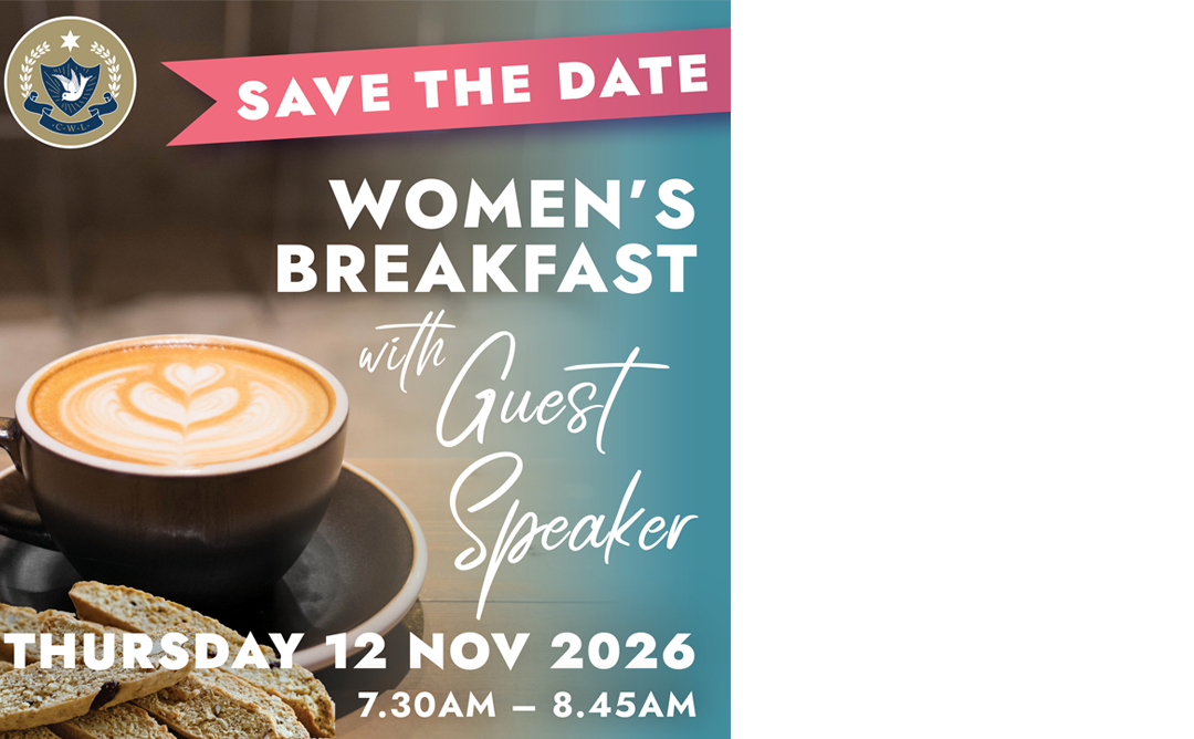 Save the Date! Women’s Breakfast event with guest speaker 12 November